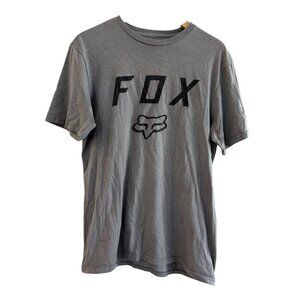 Fox Racing Gray Graphic T-Shirt Mens M Gray Cotton/Polyester